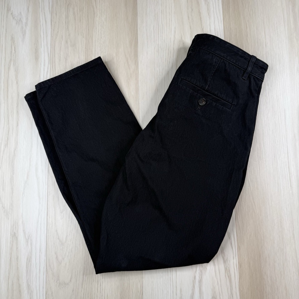 COS Womens 8 Black Straight Leg Tailored Trousers Pants Cotton Blend Button Fly